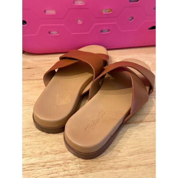 Madewell The Louisa Crisscross Sandals in English Saddle brown sz 8.5 - Picture 3 of 8